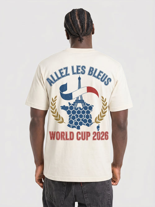 France World Cup 2026 T-Shirt | Vintage Rooster Design | Oversized Organic