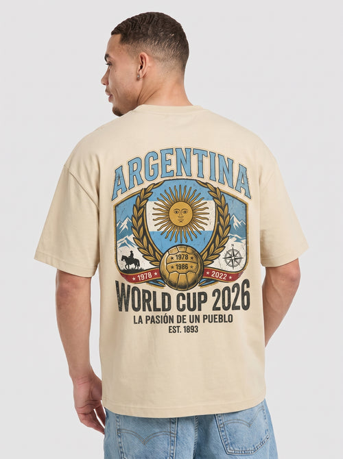 Argentina World Cup 2026 T-Shirt | Exclusive Heritage Design | Oversized Fit