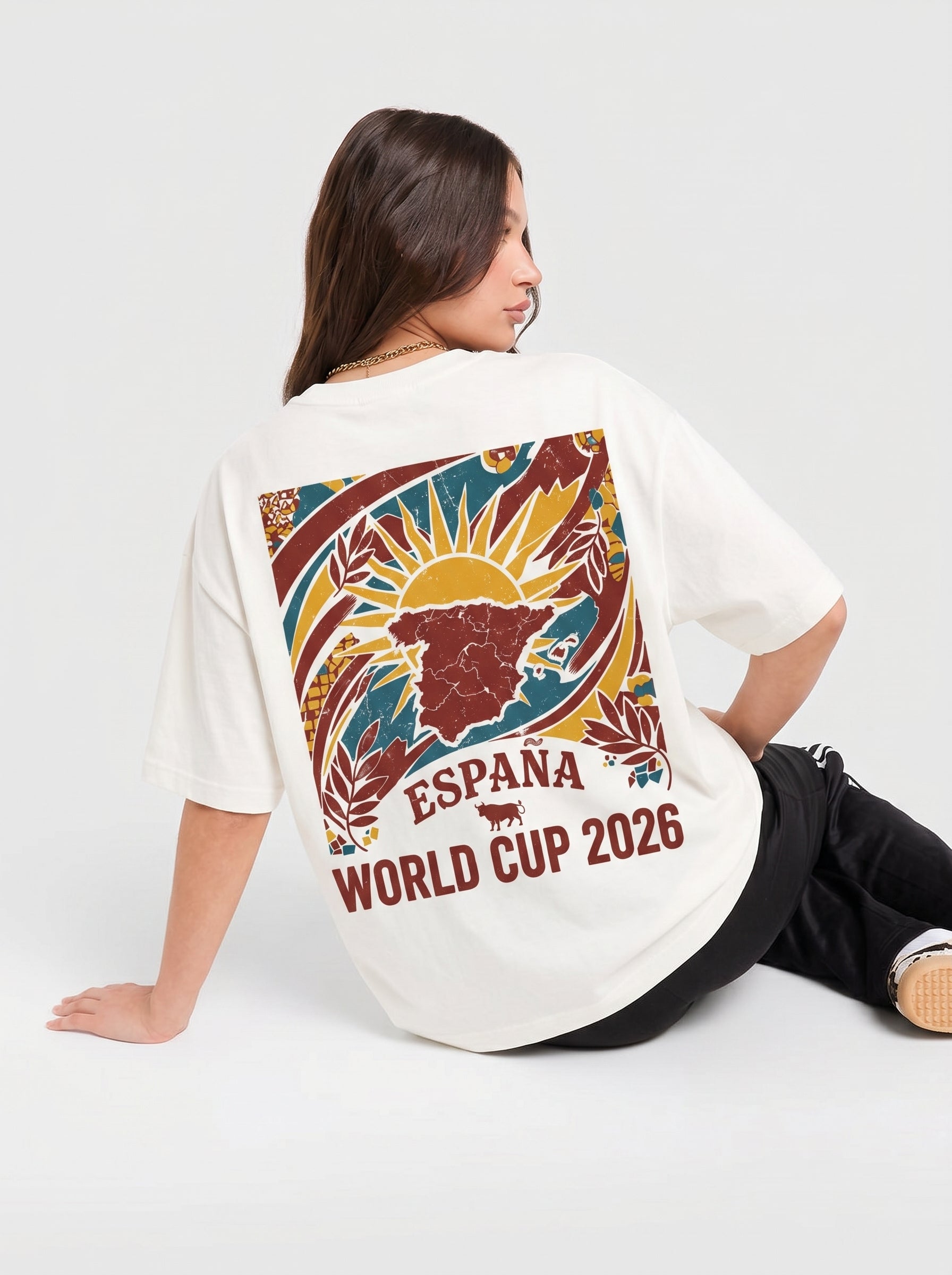 Spain World Cup 2026 T-Shirt | Bull Design Black Edition | Oversized Fit