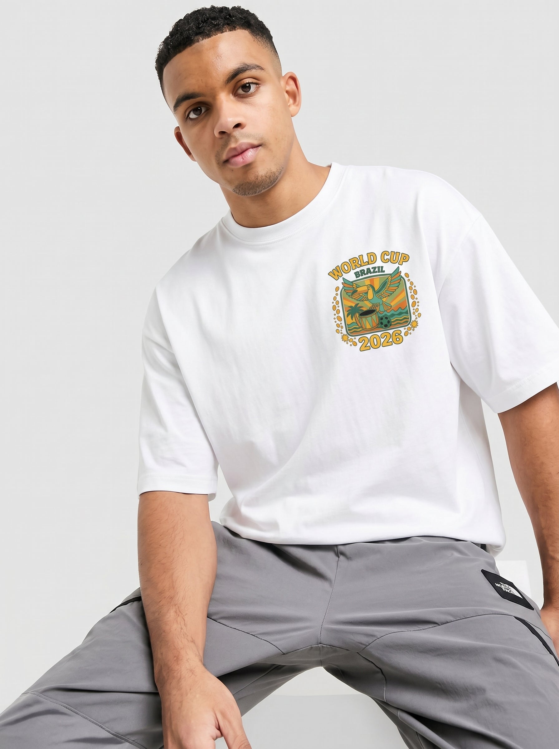 Brasil World Cup 2026 T-Shirt | Tropical Vintage Design | Oversized Organic Cotton
