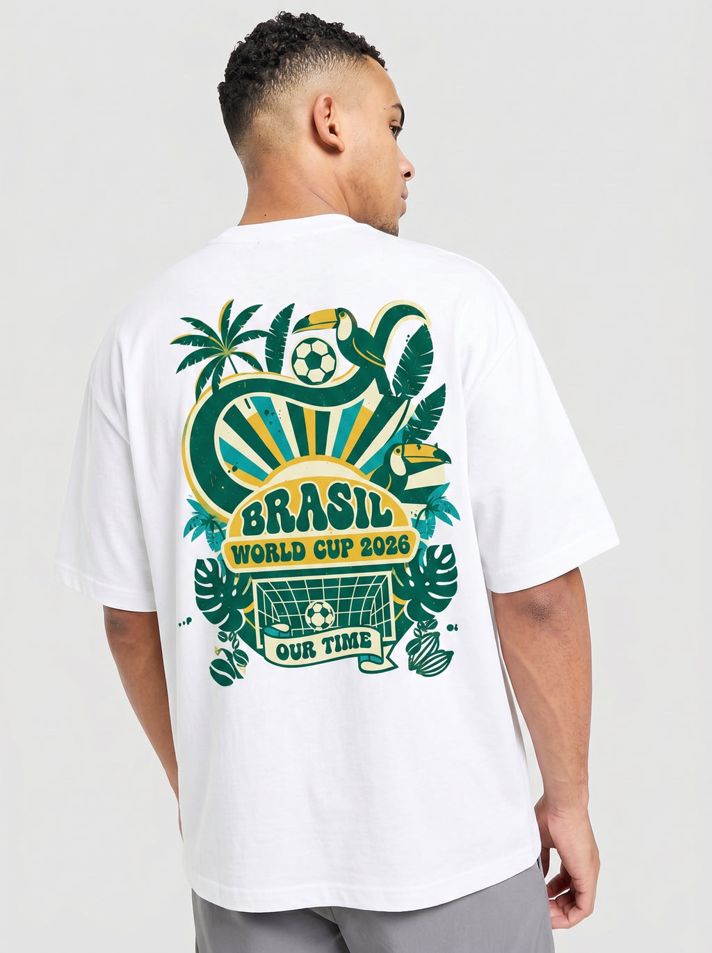 Brasil World Cup 2026 T-Shirt | Tropical Vintage Design | Oversized Organic Cotton