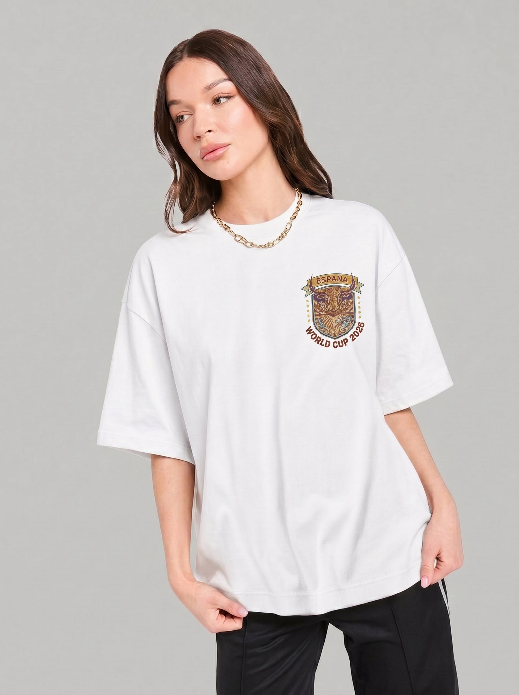 Spain World Cup 2026 T-Shirt | Bull Design Black Edition | Oversized Fit